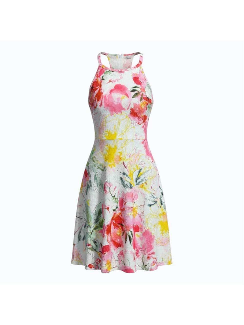 Valleygirl Summer Party Floral Halter Mini Dress - Size S